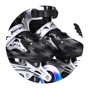 闪光鞋 溜冰鞋 12岁可调直排轮轮滑鞋 儿童全套装 男女滑冰鞋