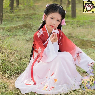 古装女汉服小学生四年级儿童汉服女童衣服裙子超仙女