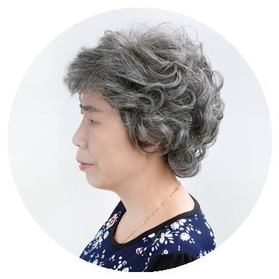 老年人白色假发女短发 蓬松短卷发 60-80岁老奶奶花白整顶假头套
