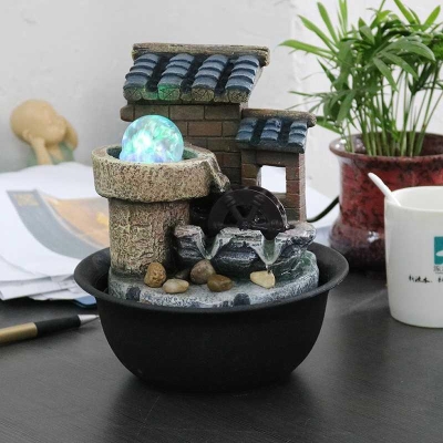 石来运转摆件水循环喷泉财源滚滚转运球小型流水生财景观水景造景