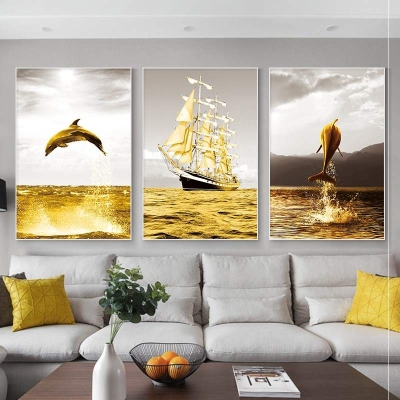 壁画客厅沙发北欧风格简约大气挂画