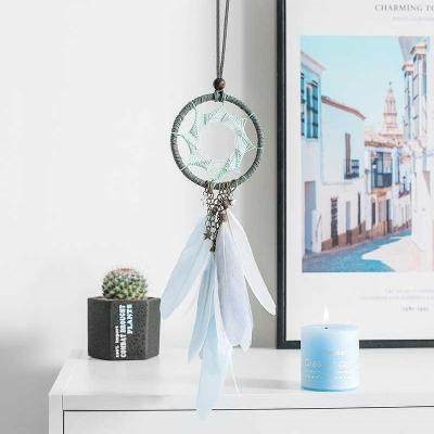 捕梦网汽车悬挂吊饰捕梦铃森系少女心风铃室内挂饰羽毛铺补梦网