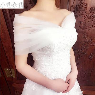 新娘婚纱礼服手臂披肩遮配饰披肩白色红色结婚配件一字肩黑色