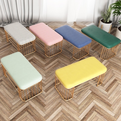 北欧门口换鞋凳创意服装店试鞋凳沙发休息凳家用床尾储物双层长凳