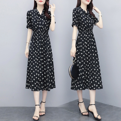 碎花连衣裙女2020夏季新款韩版修身显瘦大码遮肚子过膝气质长裙子|ruв категории Цифровые аксессуары, рынок электронных компонентов, электронный элемент, другие компоненты - от Buy2taobao.com для оказания профессиональной услуги покупки агента Taobao