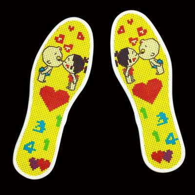 卡通鞋底时尚白板图案小孩全手工鞋垫十字绣手工刺绣