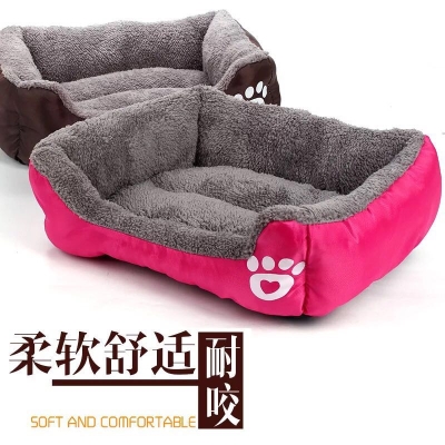 宠物窝泰迪狗窝秋冬款加厚小型犬中型犬狗屋垫子方形棉绒猫窝狗床