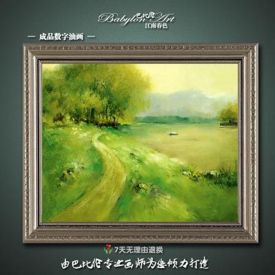 成品数字油画早春欧式风景手绘画有框画卧室客厅装饰