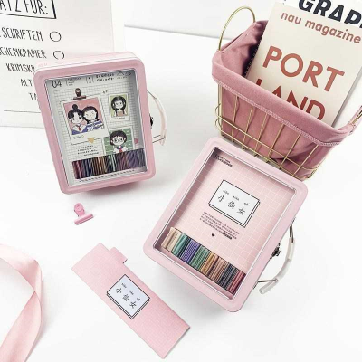 同学录100张 铁盒 盒装诗博可加页盒装同学录铁盒带锁版六年级可