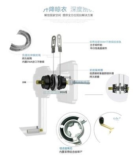 型 手摇器手柄 650 配件晾衣架通用太太 670 升降把 620 好钢丝绳