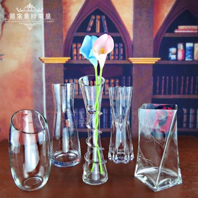2020新品花瓶摆件客厅插花室内办公桌面欧式简约创意加厚水晶