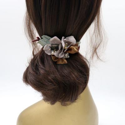 头花饰品发饰淑女百搭布艺中年女发夹妈妈盘发后脑勺发夹韩版