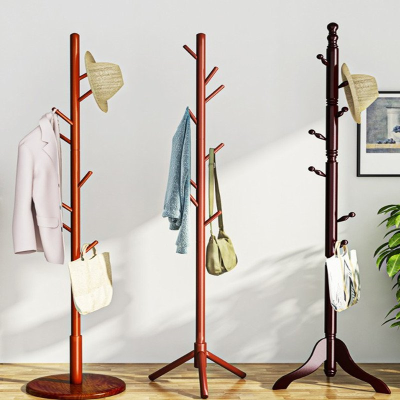 衣挂挂衣架衣服架壁挂一体墙上移动实木立式落地式办公室卧室门口