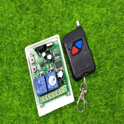 升级款12v-24v-36v-48v通用两路无线遥控开关道闸开关 推盖两键