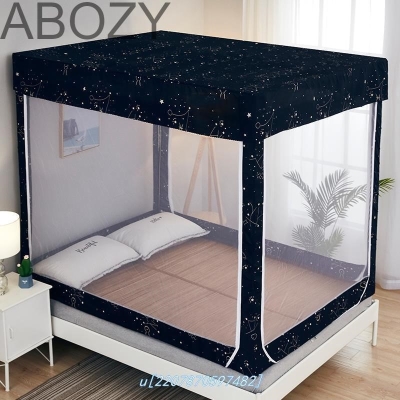 折叠蚊帐可收2米简易蚊帐懒人免安装单人加密床上蚊帐含支架防摔