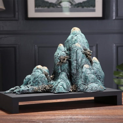 新中式创意假山摆件客厅玄关酒柜家居装饰品电视柜工艺品乔迁礼物
