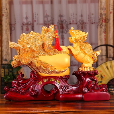 新款招财龙龟玉白菜摆件工艺品百财归来大号饭店开张开业送礼