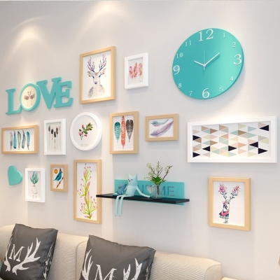 网红边框个性店面餐厅文化墙相片背景墙简约墙面画框照片墙免打孔