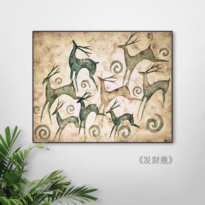 花朵九鱼图信息集线箱配电箱装饰画山水画大型大尺寸遮挡画