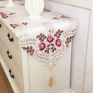 会议桌帆布料子桌布取暖座化妆台布置艺术沙发垫弧形梳妆台桌旗u.