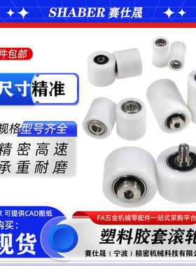 赛仕晟双轴承尼龙滚轮包塑轴承输送轮滚轮尼龙轴承皮带轮塑料滑轮