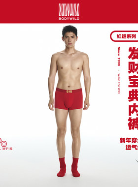 【发财宝典礼盒】BODYWILD三件套男款装/腰平角裤双袜子ZBN23AD1