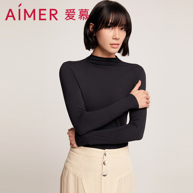 爱慕21AW随心恋曲女士小高领长袖保暖上衣AM726891