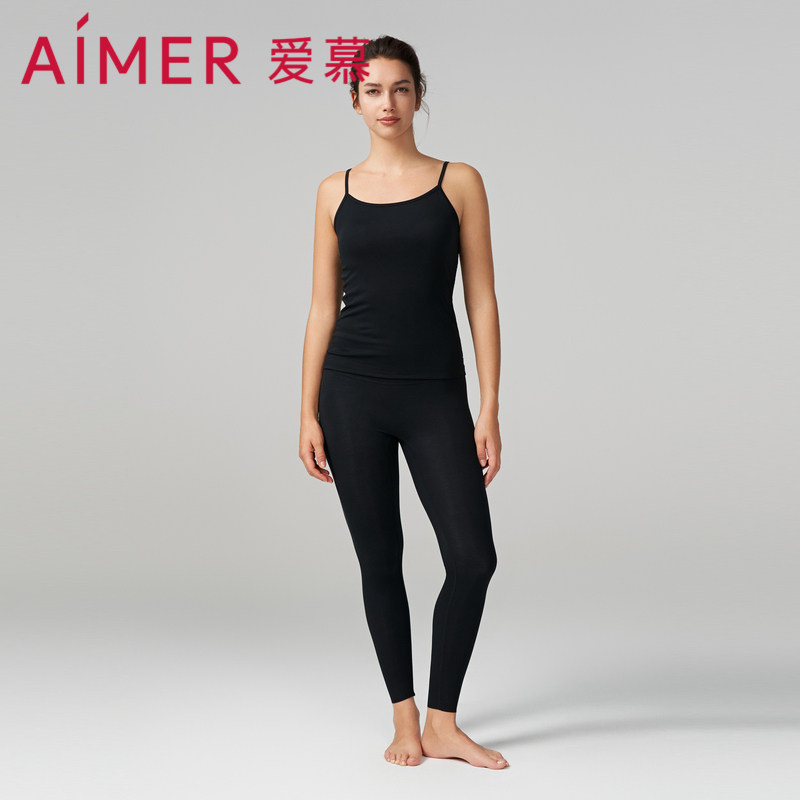 爱慕纤棉保暖内衣女秋冬单层纯色棉质舒适打底保暖长裤AM738851