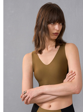 爱慕·CHUANG溯源3内衣女V领软棉托乳贴撞色打底背心CA721371