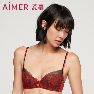【爱慕甄选】大胸显小性感蕾丝清爽薄文胸舒适贴合胸罩AM136961