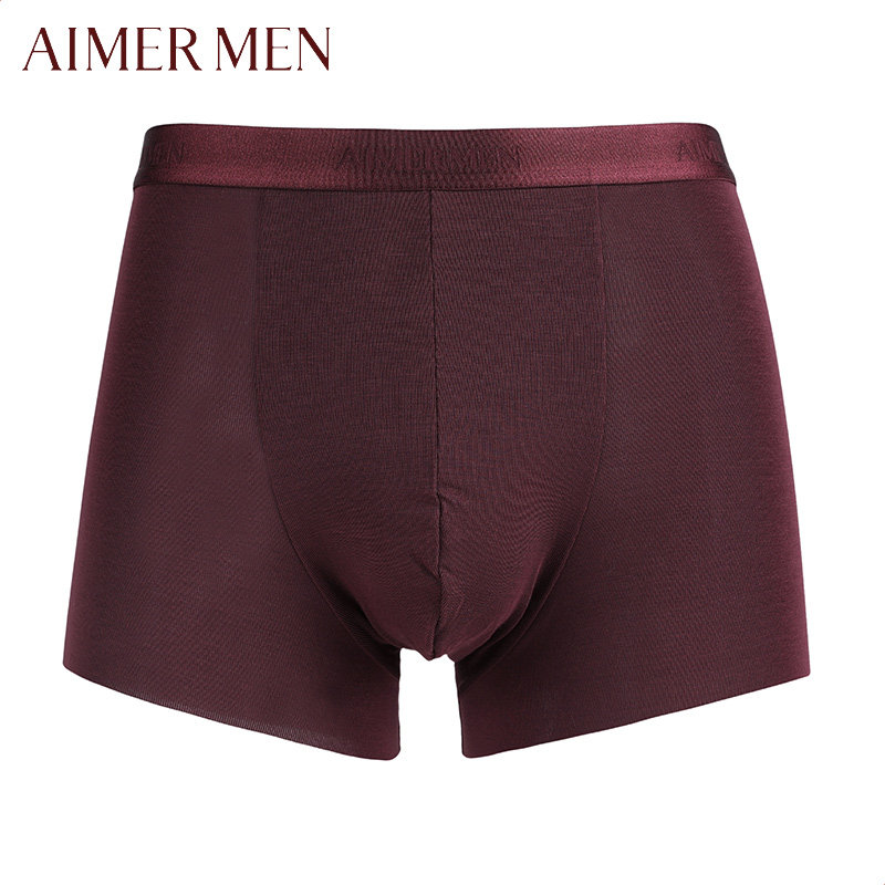 aimer men爱慕先生男士莫代尔一片式无痕中腰平角内裤NS23A612