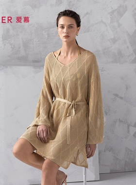 爱慕希腊之约春夏女士海边休闲沙滩披肩长袖上衣AM60B302