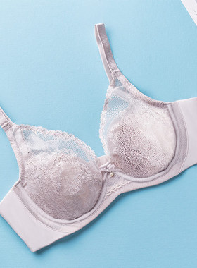 爱慕IMIS爱美丽女内衣钢圈上托4/4薄款大码胸罩显小文胸IM13AVG1