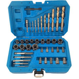 40件螺丝取出器套装/滑牙滑丝螺母拆卸器/ 钻头铰刀全套维修工具