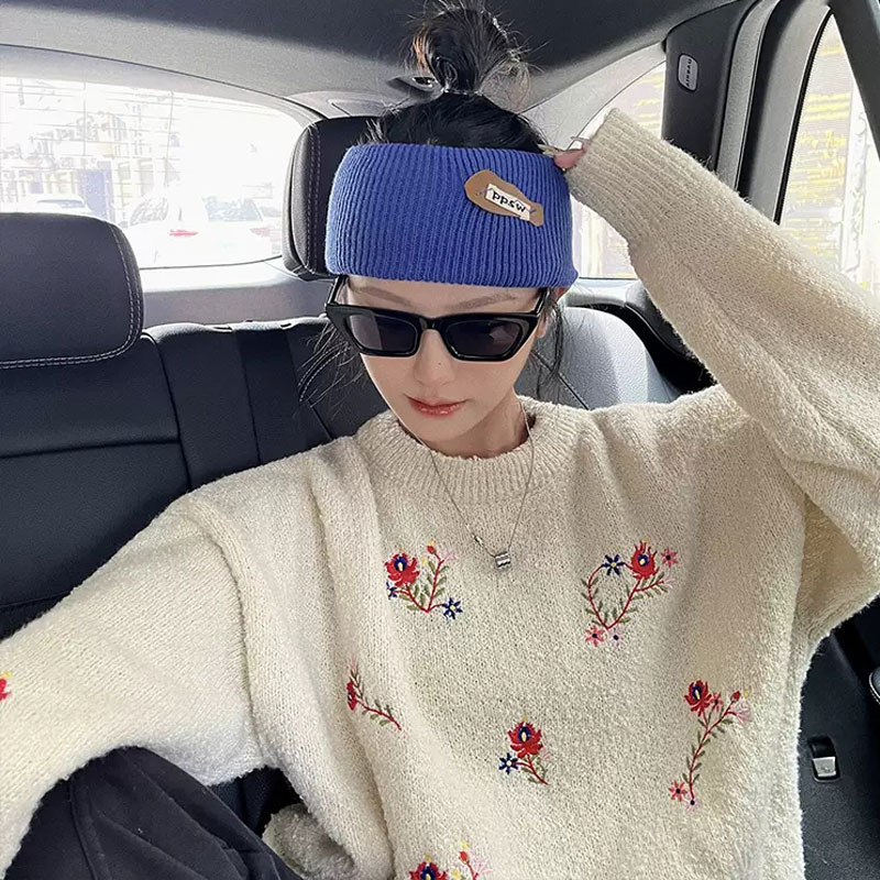 帽子 针织帽女夏天运动发带洗脸发箍潮流黑色宽松大头男士空顶帽