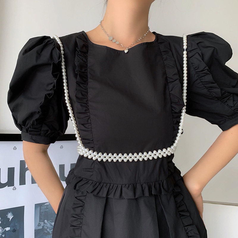 珍珠马甲女 夏季新款装饰配连衣裙西装气质法式腰封百搭ins风背带