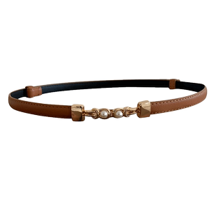 珍珠腰封女配西装细小气质百搭毛衣皮带韩版时尚收腰黑色装饰腰带