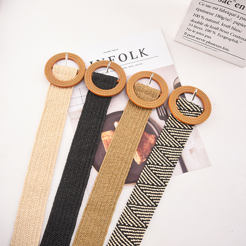 腰带女装饰连衣裙气质编织ins风