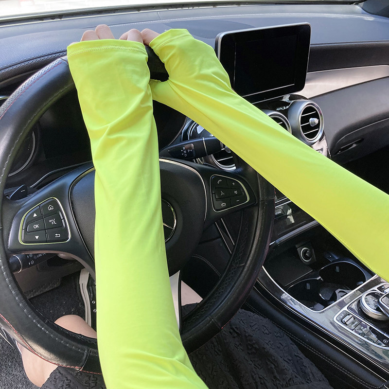 冰袖防晒女士男款夏季冰丝宽松骑行新款运动户外手袖纯色五指护臂