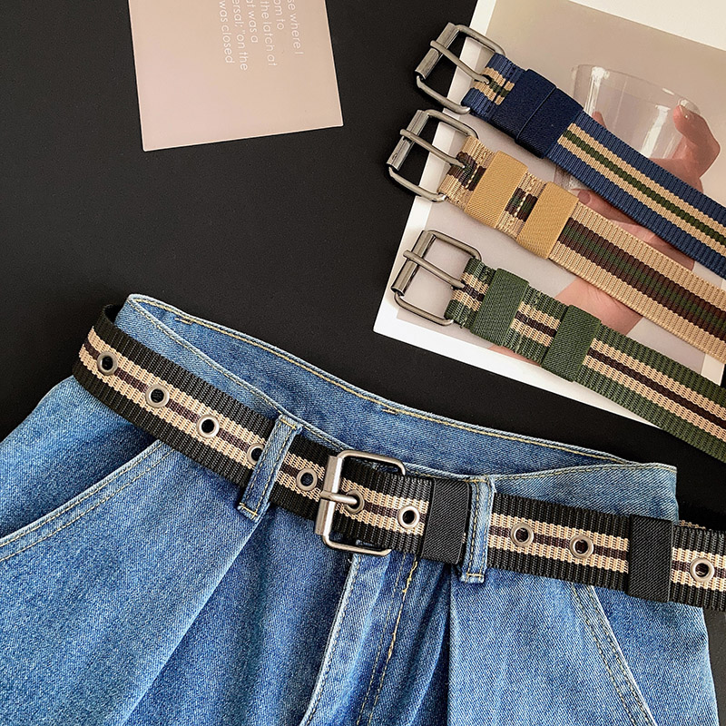 军训尼龙帆布免打孔腰带