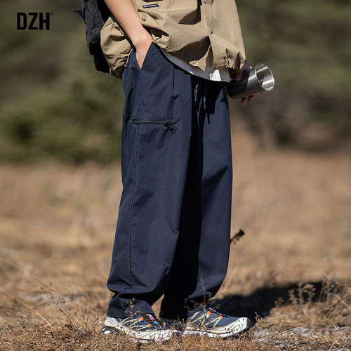 藏青色裤子宽松阔腿裤潮牌工装裤