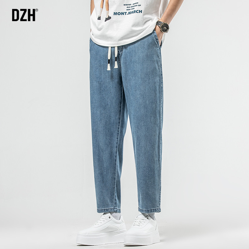 男士蓝色牛仔裤男直筒微喇宽松休闲裤子2026新款美式长裤百搭男裤