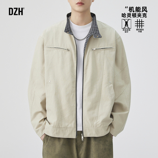 男士休闲哈灵顿夹克外套高级感纯棉男装2025新款秋cleanfit机能风