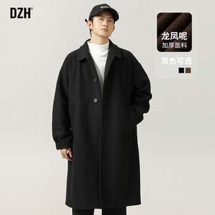 男士毛呢大衣男款冬季加厚长款呢子外套潮牌2025年新款风衣设计感