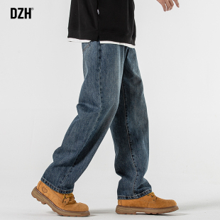 潮牌男美式 高街休闲裤 子直筒宽松秋季 男士 牛仔长裤 牛仔裤 男裤 新款
