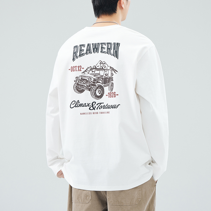 美式复古260g纯棉长袖t恤内搭