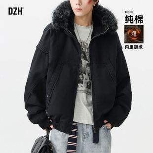 座山雕夹克外套男款 男士 高级感痞帅美式 2025新款 加厚 加绒纯棉冬装