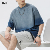 2026新款 潮流宽松纯棉半袖 情侣上衣体恤 T恤男夏季 男生渐变色短袖