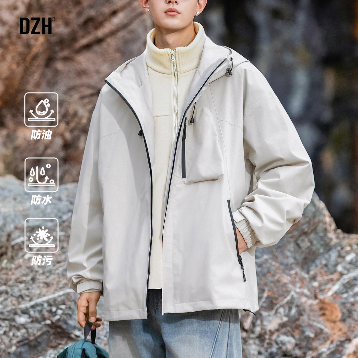 男士户外三合一冲锋衣男款加厚三防面料冬季防风夹克外套2026新款