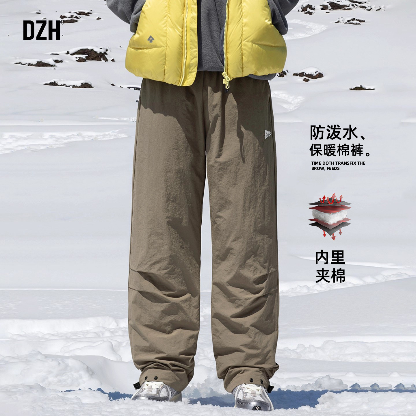 男士加棉加厚男裤2026新款休闲裤滑雪裤保暖裤冬季裤子宽松棉裤冬